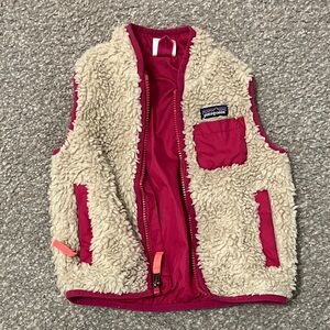 Patagonia Pink and Cream Fleece Vest